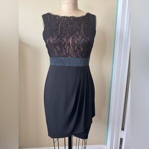 Suzi Chin for Maggy Boutique Black and brown Sleeveless Sheath Dress